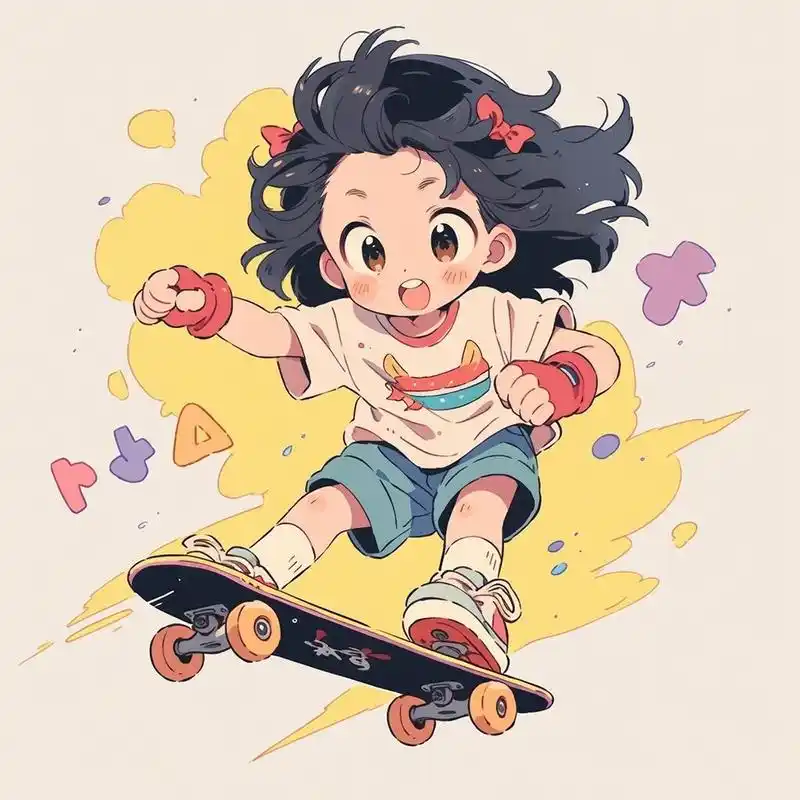 情侣头像|滑板少女 怎么说当年我也有块板～滑行中踩板跳起,长板的宝