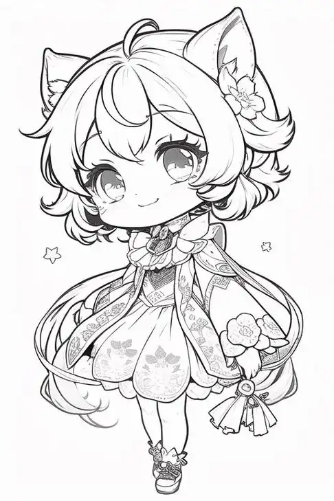 二次元 #动漫#线稿 #q版人物 #我又来送图啦 - 抖音