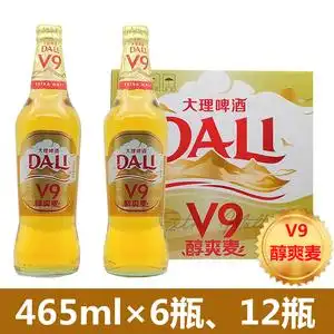 大理啤酒v9 大理v9麦醇爽麦 新品升级 精酿 大瓶 465ml*12瓶 包邮