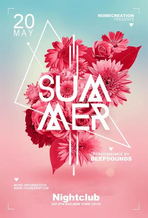 ps教程!教你制作花团锦簇的文字穿插海报