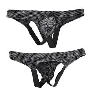 欧美性感双丁字裤提臀运动健身内裤男紧身丁字三角裤男男gay裤
