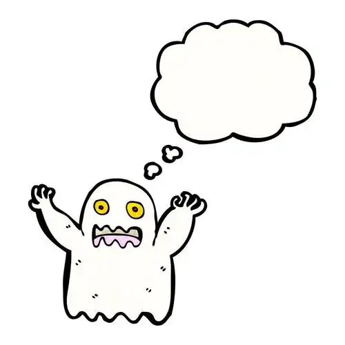 鬼鬼,向量,在白色背景上的厉鬼卡通