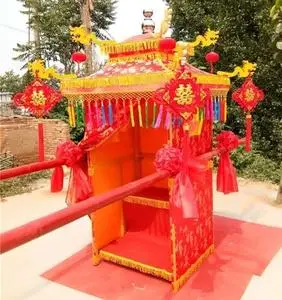 传统中式婚礼迎亲轿子花轿婚庆喜轿接亲h八抬大轿步撵酒店上菜