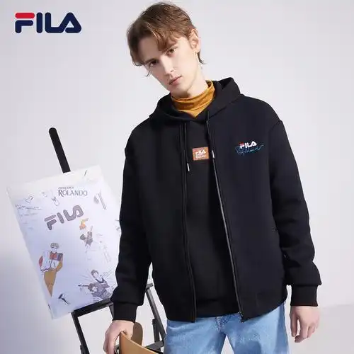 fila斐乐官方男士针织上衣2021年春季新款羊毛运动茄克