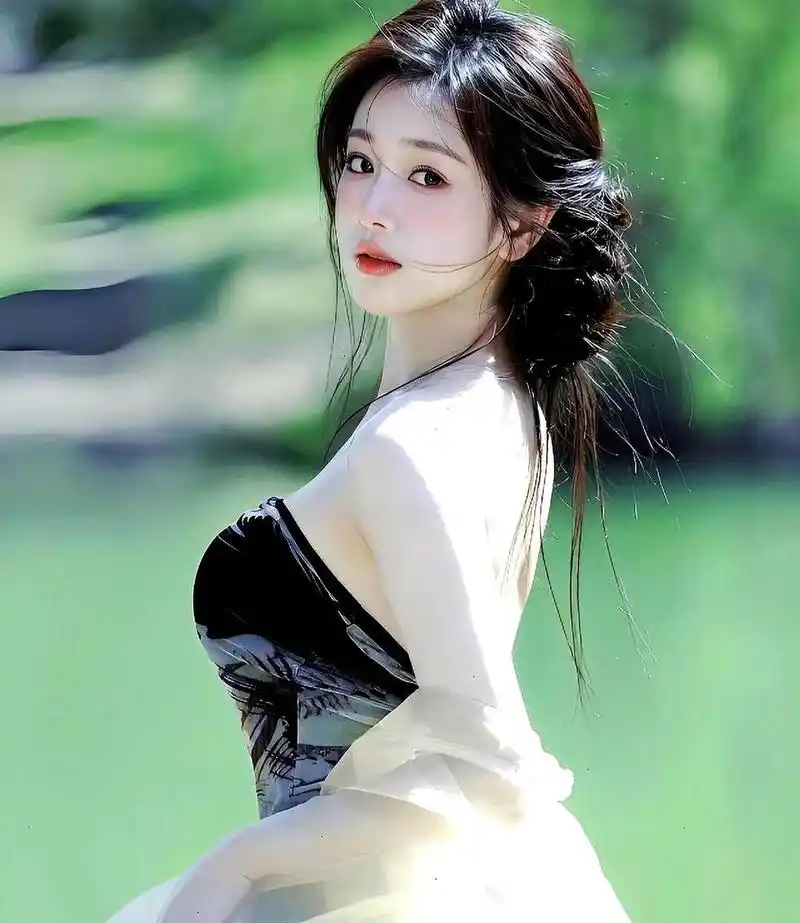 她回头一笑,百种妩媚生.