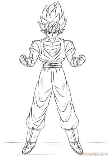 超级赛亚人简笔画步骤