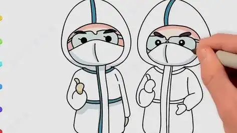 医生是怎么画的幼儿抗疫情简笔画教程画穿防护服的医生