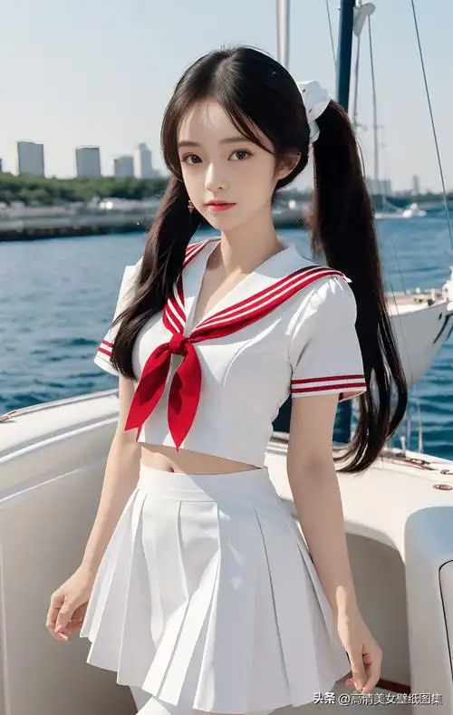 身穿洁白jk水手服的美女小姐姐,完美的身材与颜值让人心动_镜头_女神