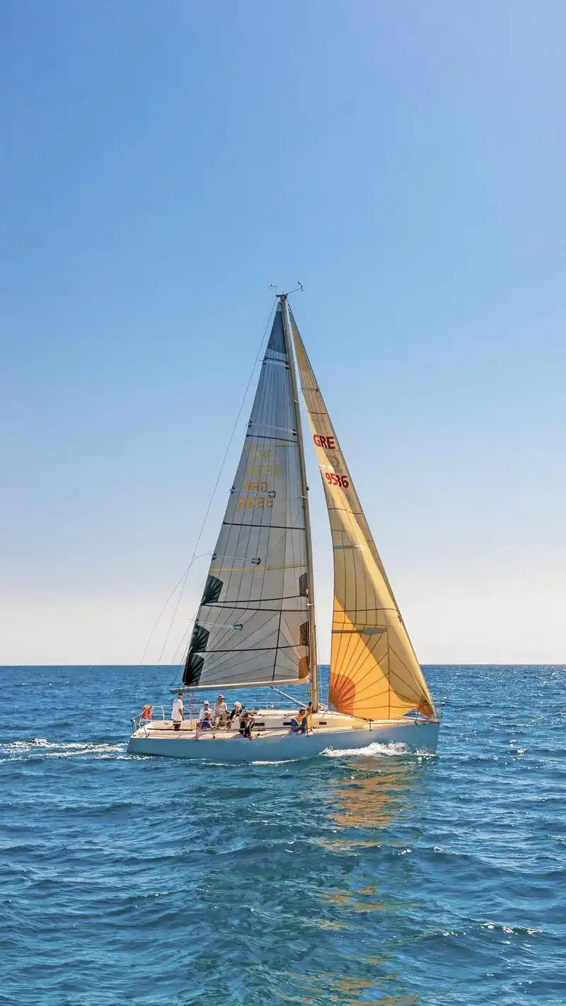 海上的帆,水上的船,恰到其分的诠释了静态之美.