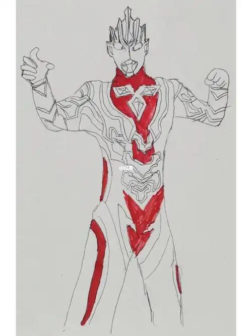 画画的日常  #三年级画画 #特利迦奥特曼  #画奥特曼卡