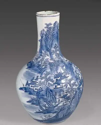 【清 青花山水天球瓶】拍卖品_图片_价格_鉴赏_清代青花瓷器_雅昌艺术