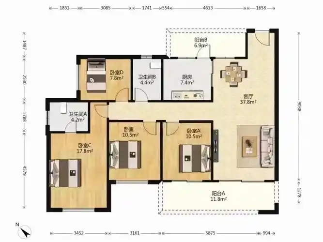 龙湖西宸原著133平单价23万的房子