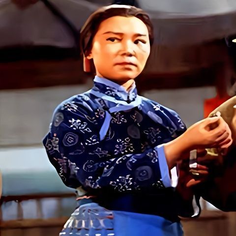 现代京剧沙家浜演出服装阿庆嫂样板戏服村姑蓝色碎花围裙衣服抖音