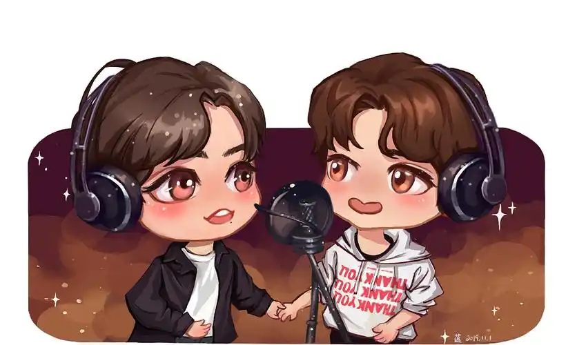 王一博肖战插画