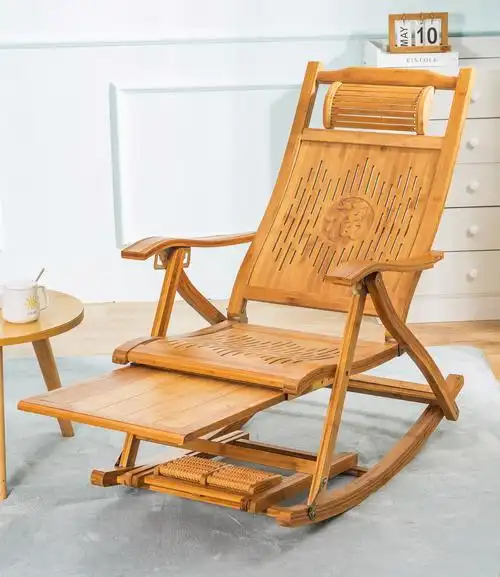 竹摇摇椅家用阳台老人休闲折叠椅床办公室午睡躺椅成人午休逍遥椅