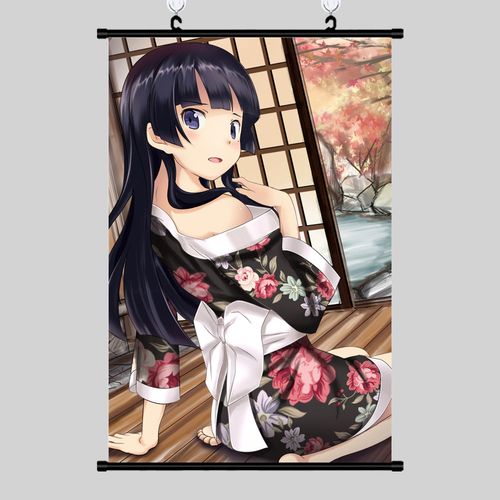 我的妹妹哪有这么可爱俺妹五更琉璃动漫挂画二次元装饰画布画卷轴