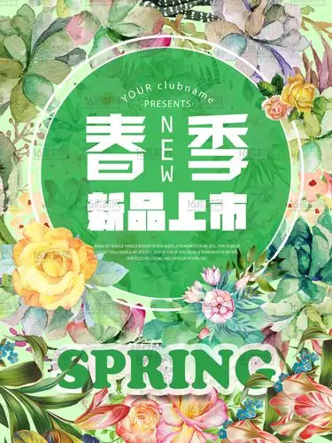 精美春季新品上市宣传海报psd分层素材