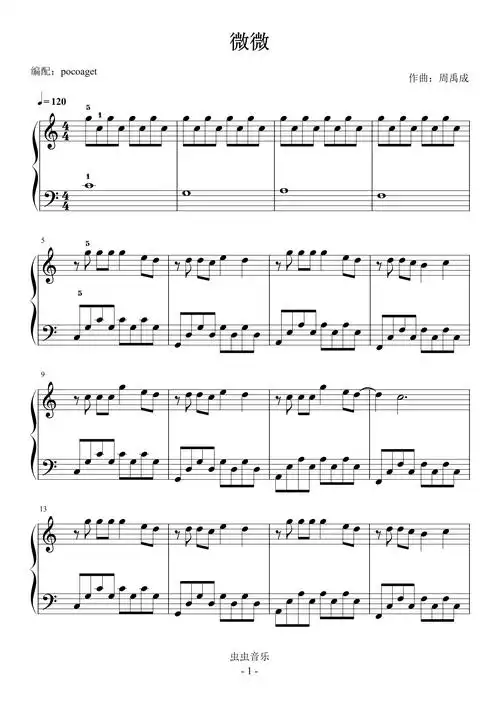 微微抖音神曲初学者优美版poc编配