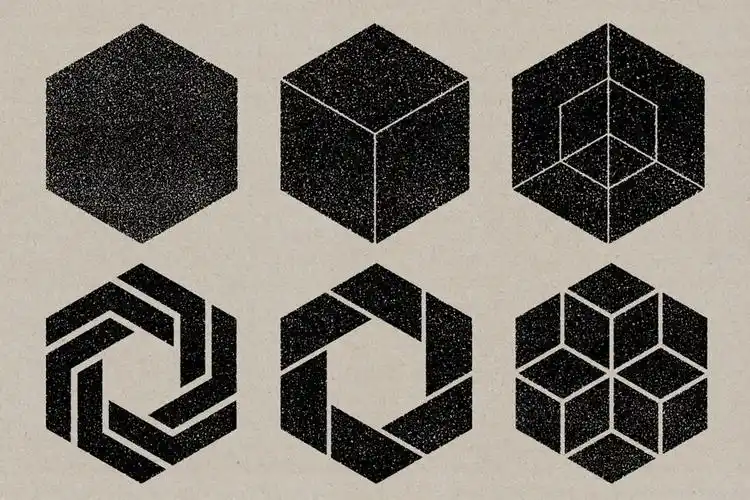 30款抽象标志徽标设计矢量几何图形纹理素材vectorshapestamps