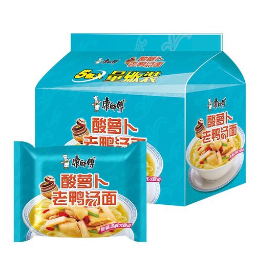 康师傅方便面酸萝卜老鸭汤面x10袋速食面泡面袋装面煮面学生宿舍 10袋