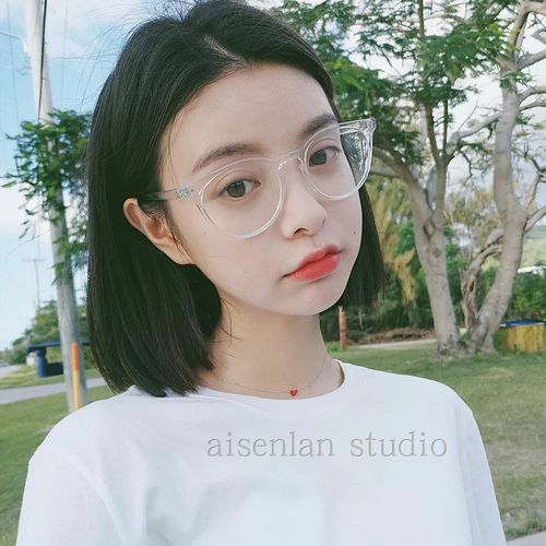 全透明镜框男_网红眼镜女2019新款复古透明眼镜框女近视配镜韩国超轻