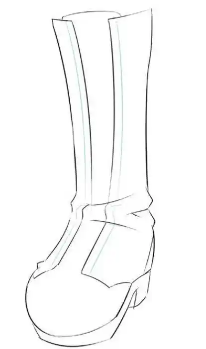 基础绘画靴子正面的鞋带怎么画