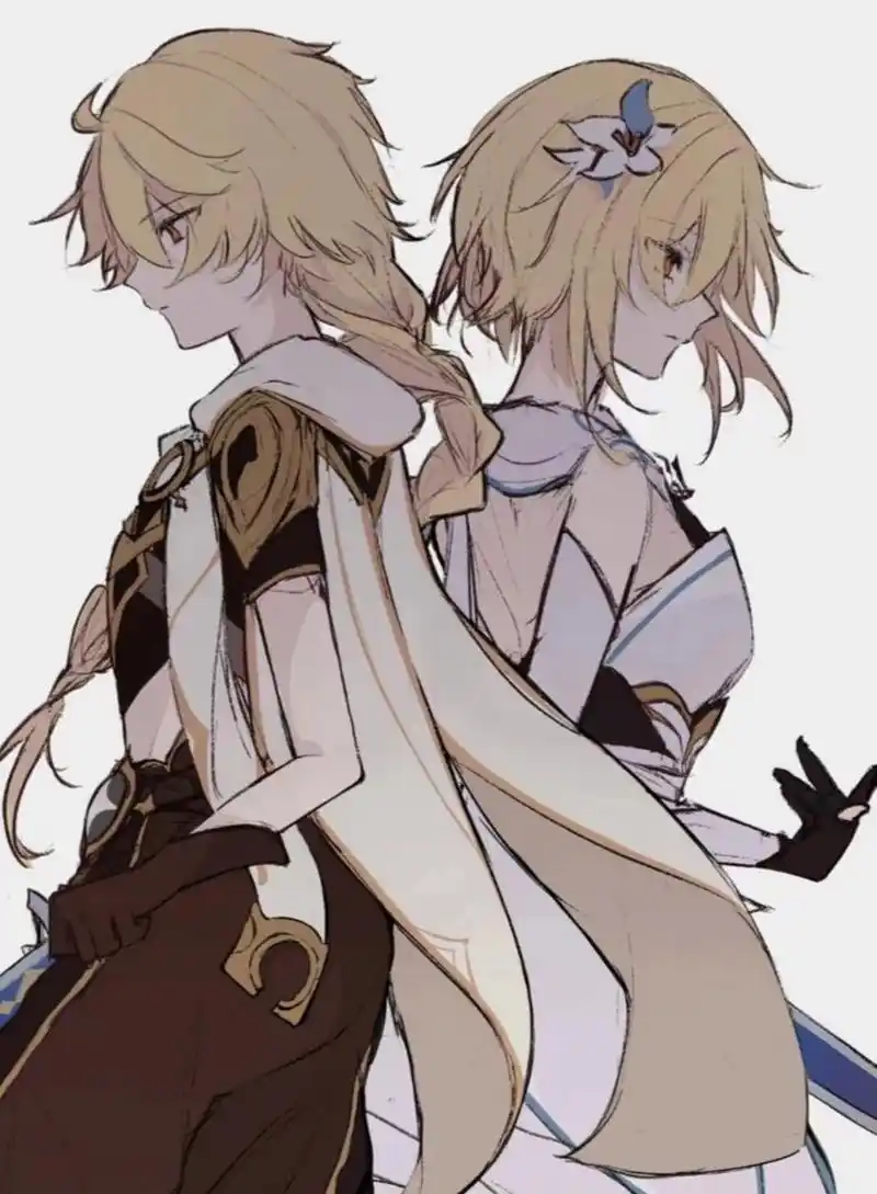 【原神】空荧兄妹头像(2) 图片源于网络 !