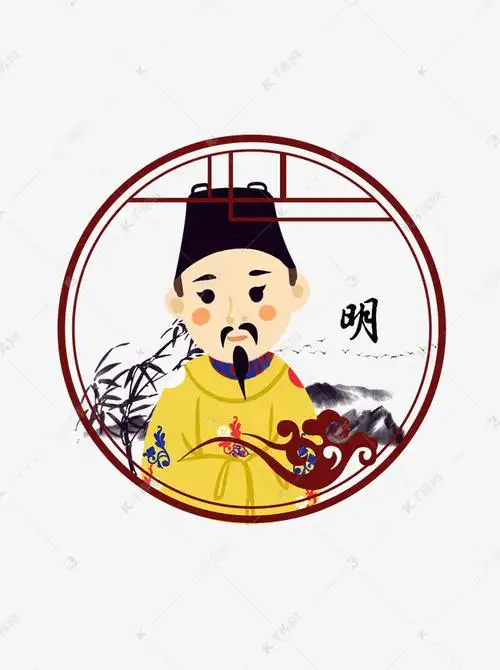 中国东方皇帝朝代q版卡通素材
