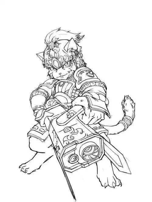 最新角色原画线稿及上色完成图