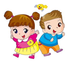 卡通小男孩小女孩