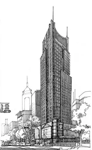 张勇建筑画作品(钢笔画 手绘)