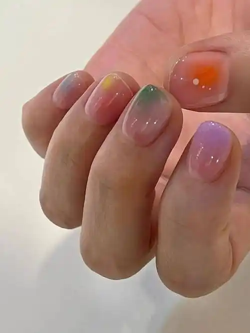 美甲_蝴蝶结_姐妹