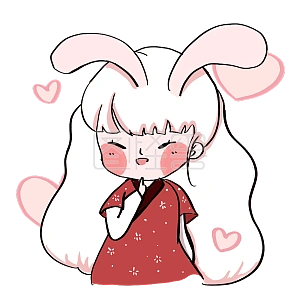 图怪兽原创元素卡通玉兔拟人中秋可爱表情包心动