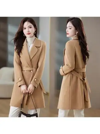 服饰内衣>女装>毛呢大衣>耐她>耐她今年流行毛呢外套女小个子2023秋冬