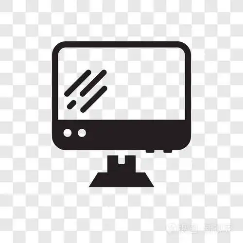 个人计算机图标隔离在透明背景上.