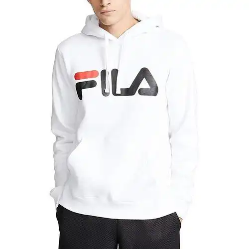 斐乐fila男士春秋新款logo运动休闲连帽长袖卫衣套头衫美码偏大一码