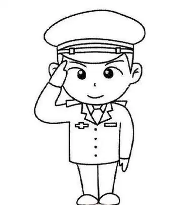 敬礼的警察叔叔怎么画敬礼的警察叔叔简笔画画法步骤小交警简笔画图片
