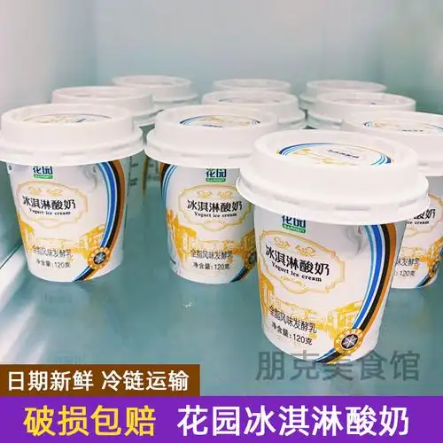 新疆花园冰淇淋酸奶120g杯装整箱冰激凌儿童孕妇学生早餐酸牛奶