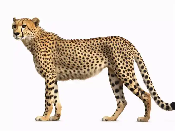 蓝天白云下大自然野生动物豹子眼神凶狠的猎豹