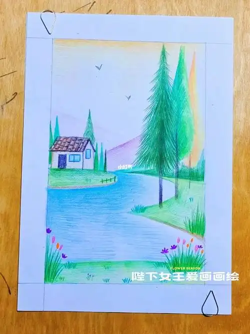 唯美小景彩铅风景附步骤图