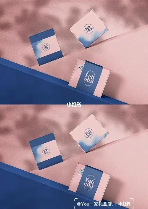 这款飞机盒设计在色彩基调上采取了温暖柔和97的粉蓝色调~同时在