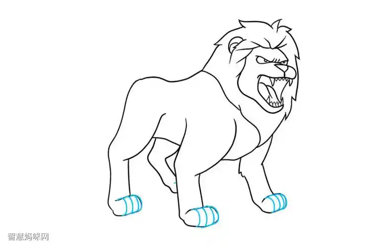 如何画凶猛的狮子简笔画