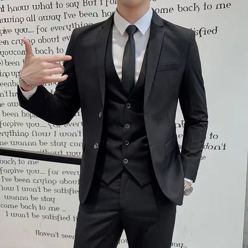 禾纾30岁男装搭配成熟全套西装男高档西装三件套商务正装西服职业套装