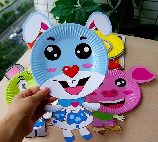 益智早教儿童手工diy幼儿园创意贴画动手玩具美术纸盘贴纸3-5-7岁