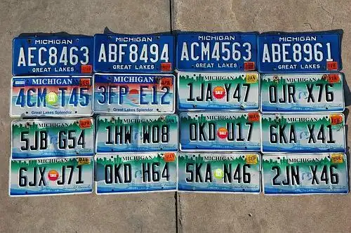 美国加州 密歇根州车牌 装饰为主●★〓■◆▲  美国加