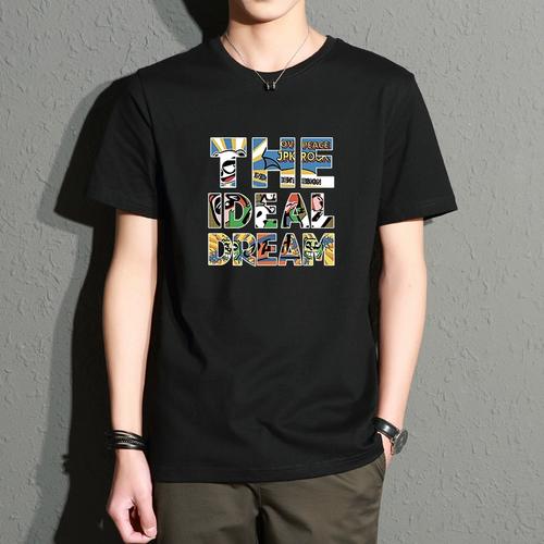 t恤男韩版p102022夏季打底衫潮流青少年男装印花短袖上衣服dx21