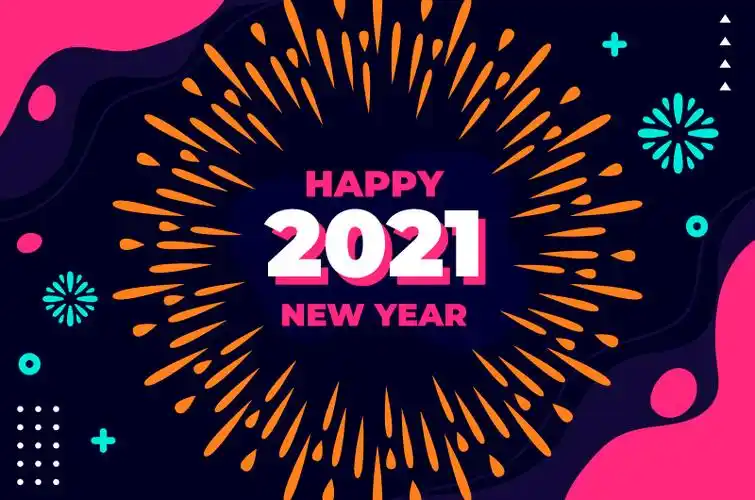 简单图案设计2021新年快乐矢量素材(ai/eps)