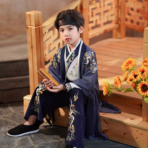 汉服男款儿童明国风改良汉服套装儿童汉服男孩国风演出服男装儿童