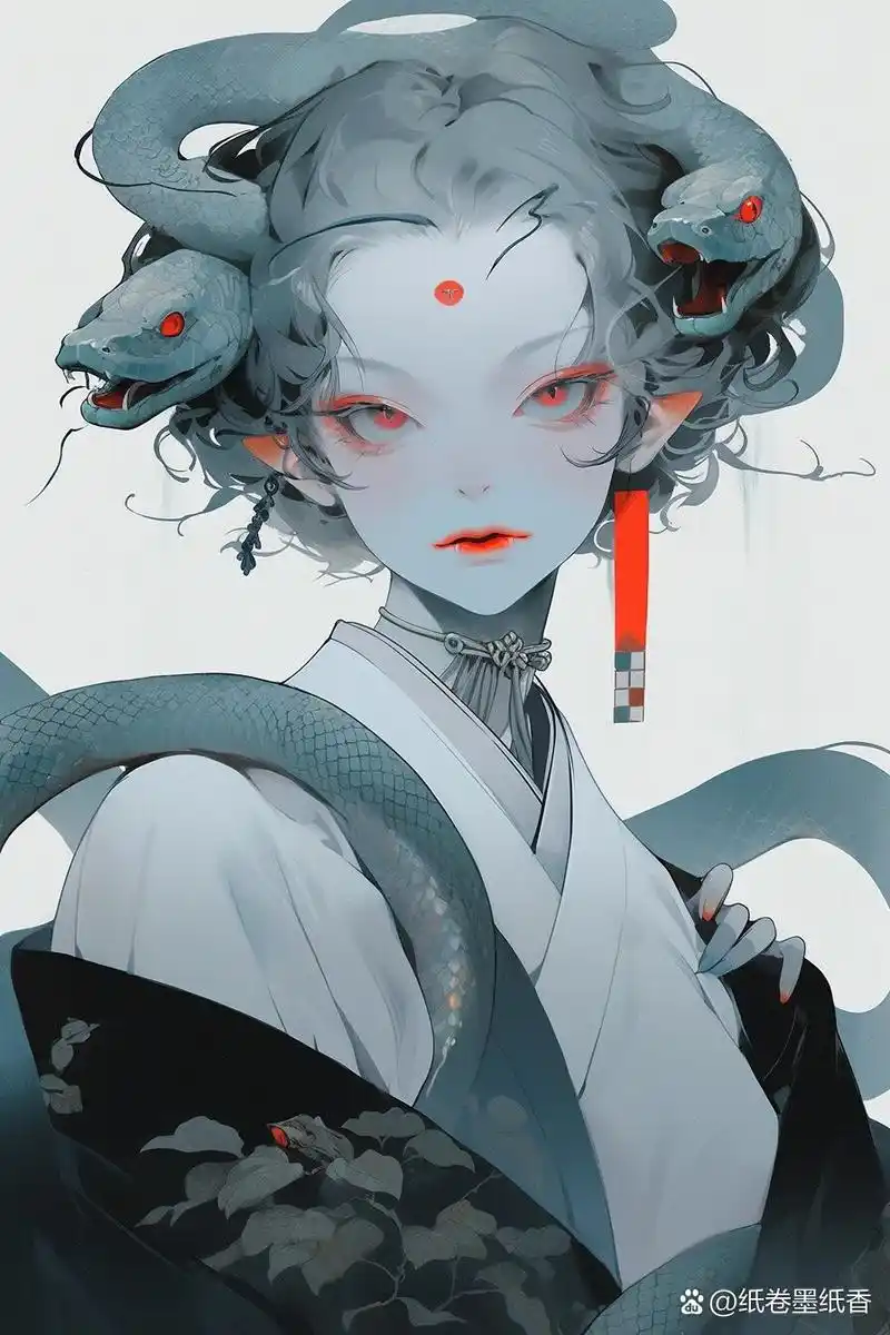 蛇女古风女生头像壁纸ai绘画