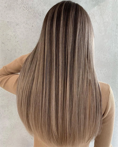 仙气直发染发范本热门款巴黎画染直发